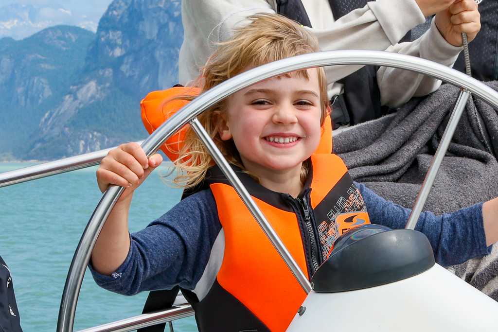 Girl learning how to sail