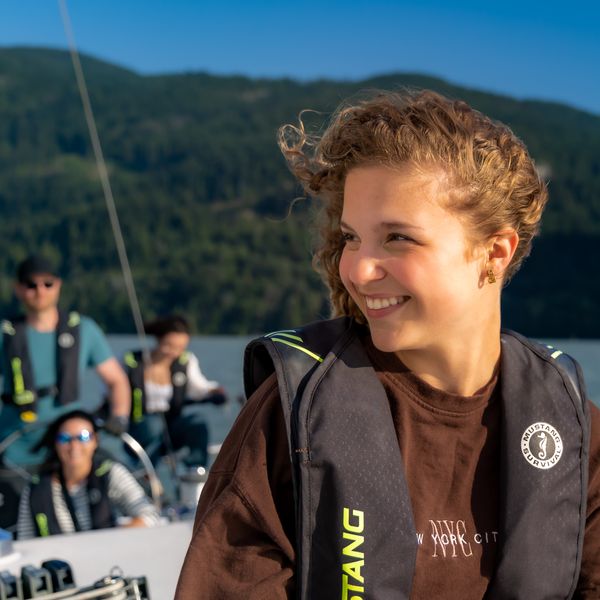 Pretty girl sailing in Squamish