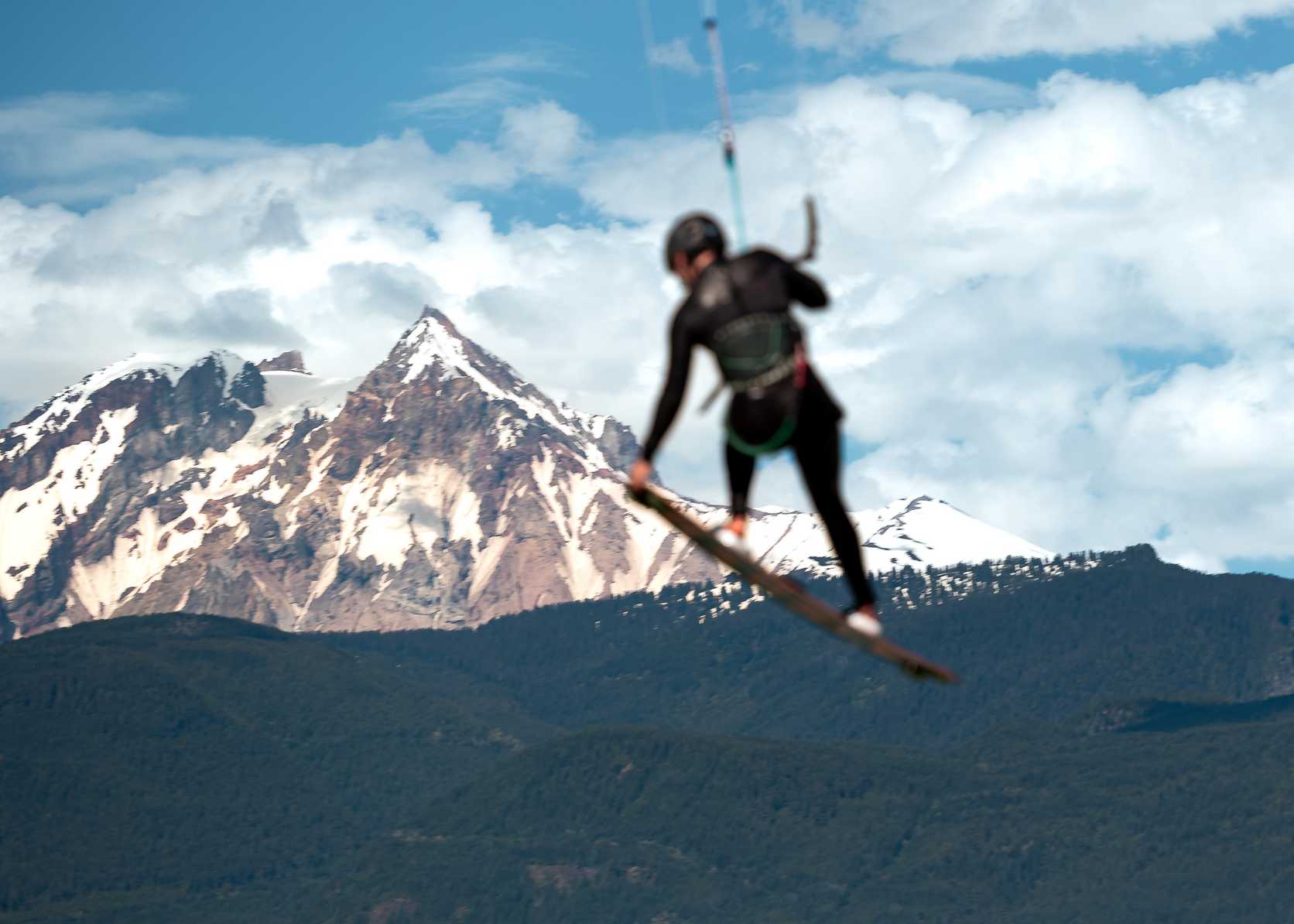 "Freestyle kiteboarder in Squamish"